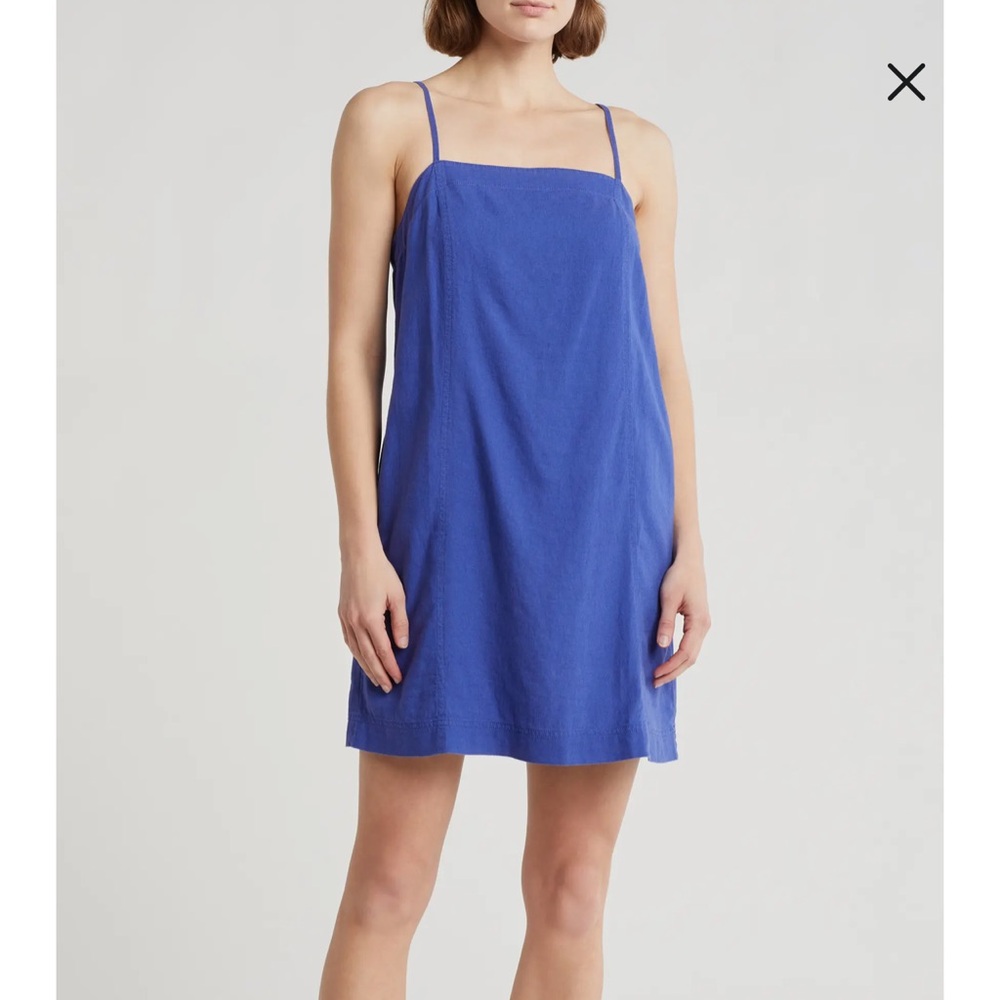 Madewell Max Linen Blend Mini dress (Blue)